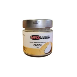 Barattolo di crema proteica bianca al cocco Max Nutrition Store - Crema Spalmabile Cocco 200 gr