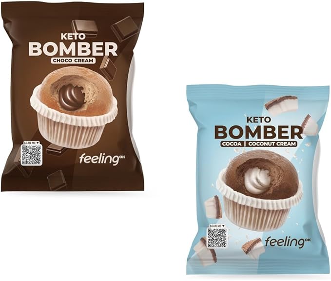 Feeling Ok Keto Bomber 50g muffin proteico ripieno low carb e keto