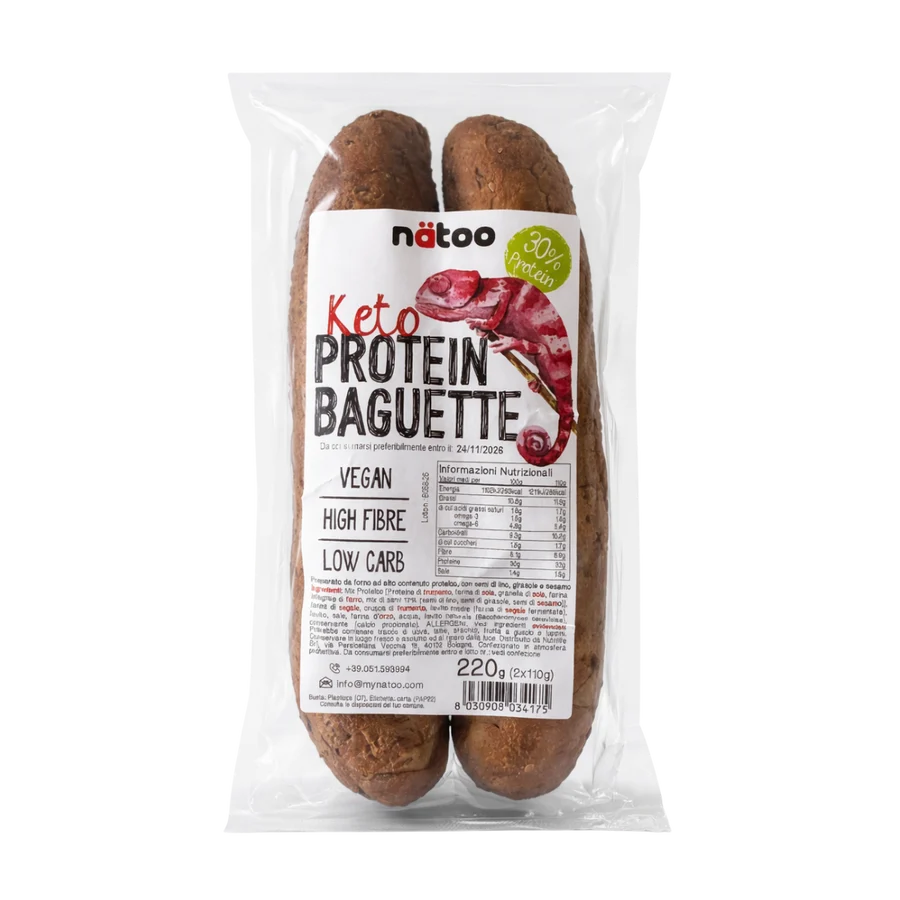 Baguette proteica low carb con semi Natoo - Protein Baguette 220g