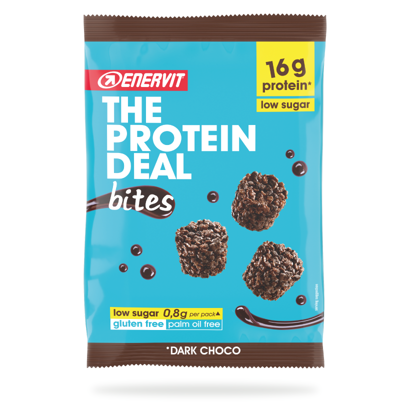 Bocconcini proteici al cioccolato fondente extra Enervit The Protein Deal Bites Dark Choco 53g