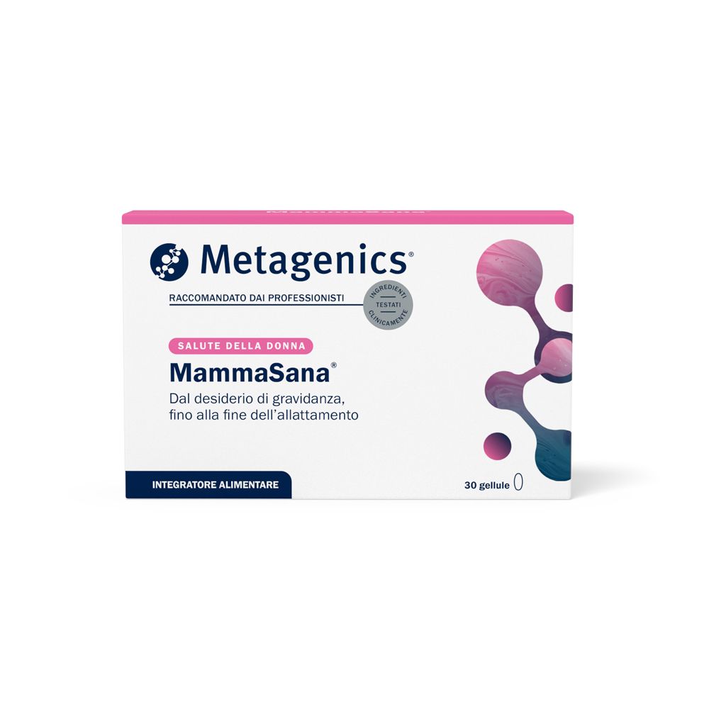 Metagenics – MammaSana 30 gellule confezione di integratore per gravidanza e allattamento con omega-3 DHA e acido folico Metafolin