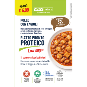 Secondo piatto pronto proteico Why Nature Pollo con fagioli 270g
