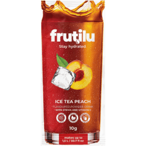 Bustina da 10g di Frutilu Bevanda Istantanea alla frutta in polvere senza zucchero con Stevia e Vitamina C.