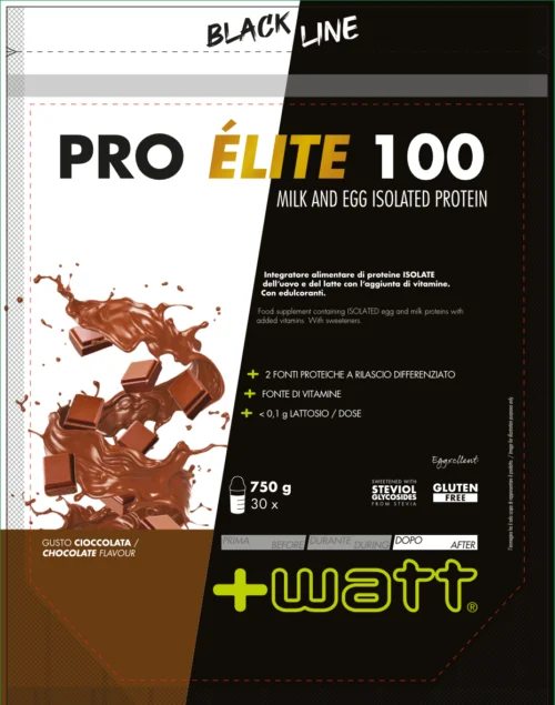 +Watt - Pro èlite 100 750 g doypack di miscela proteica uovo e caseinati micellari con vitamine